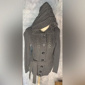 Hooded Cardigan Sweater Sz Small